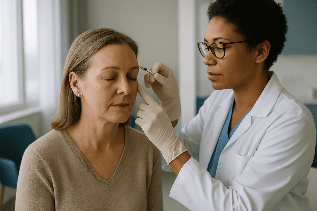 Medical professional administering injection to patient's forehead: What Botox actually does, and why most alternatives work