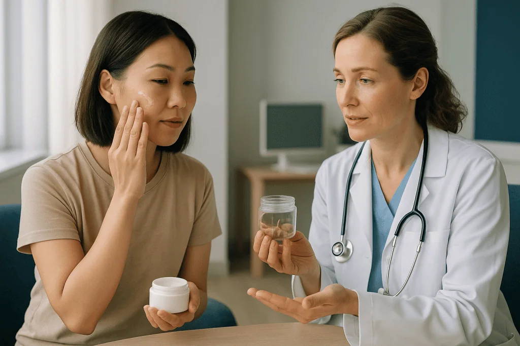 Doctor consulting patient about skincare products: What changed recently