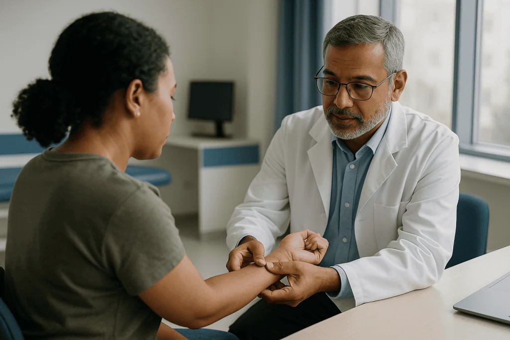 Doctor examining patient's wrist in clinical setting: What changed recently