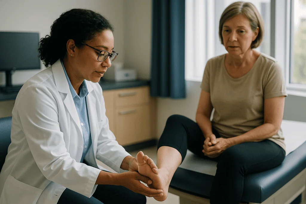 Doctor examining patient's foot in clinical setting: What changed recently