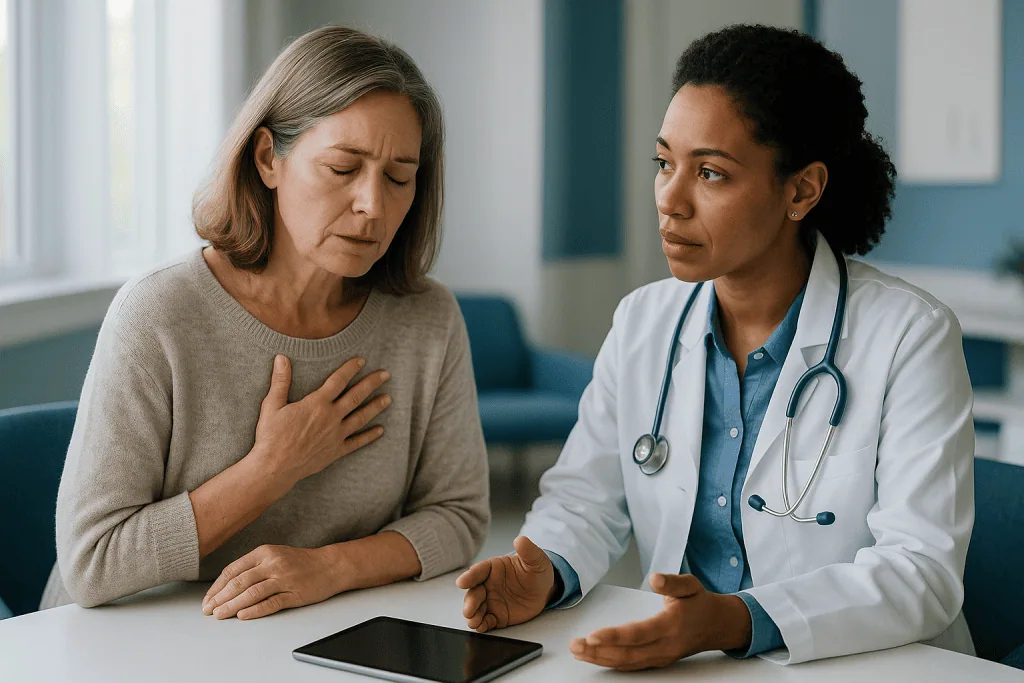Doctor consulting with middle-aged patient about health concern: What changed recently, and why cortisol is trending now