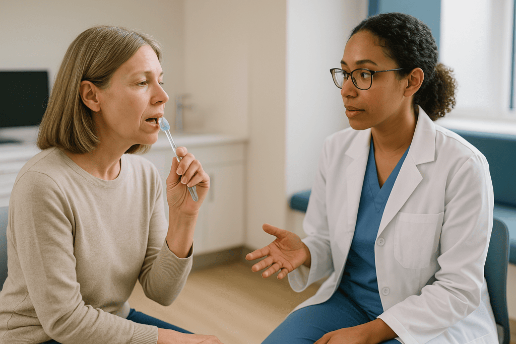 Doctor consulting with patient in clinical setting: What changed recently in how dentists think about receding gums