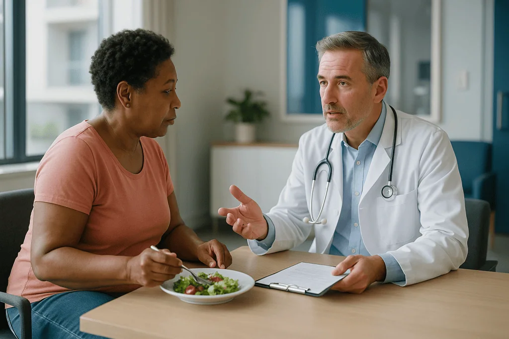 Doctor consulting patient about diet and health: What changed recently in how doctors think about liver enzymes