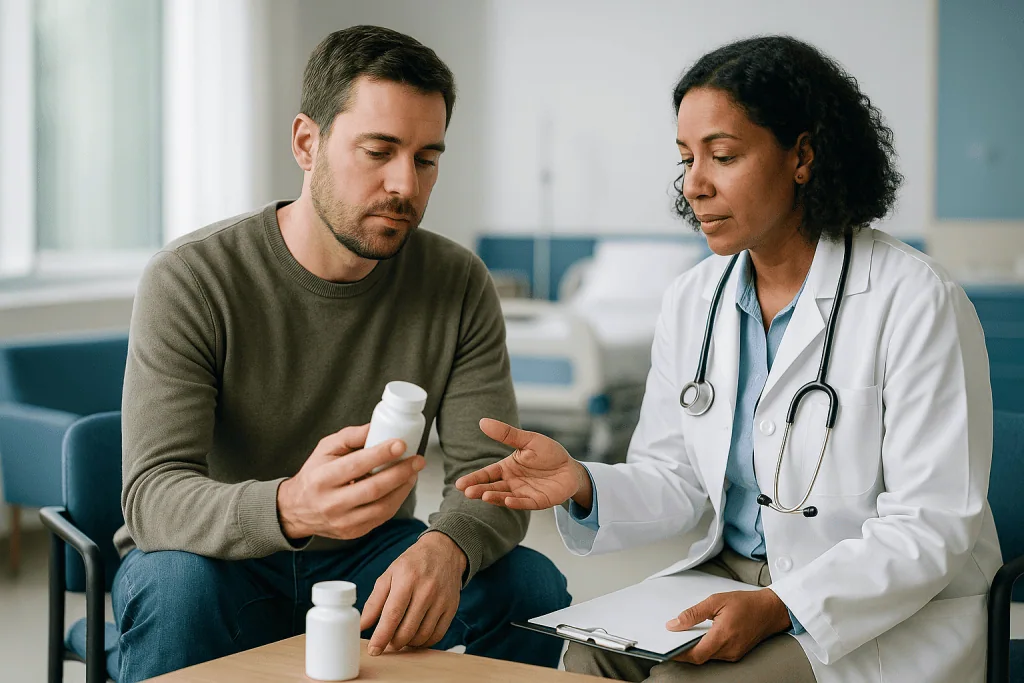 Doctor consulting with male patient about medication: What changed recently: the trials that reset expectations