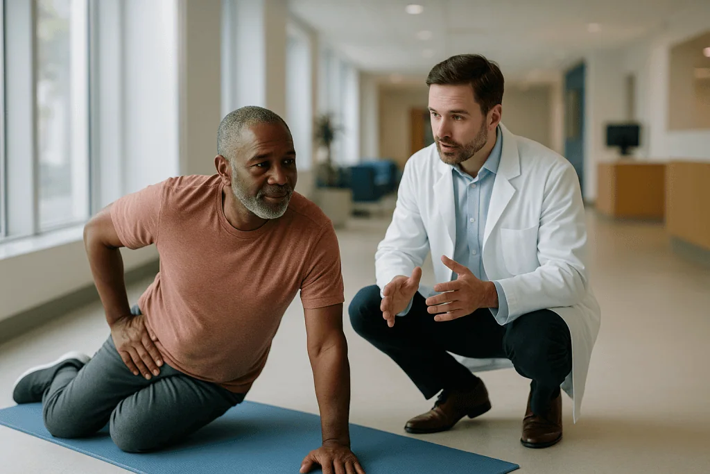 Physical therapist instructing patient on exercise technique: What changed recently to make the Big 3 trend?