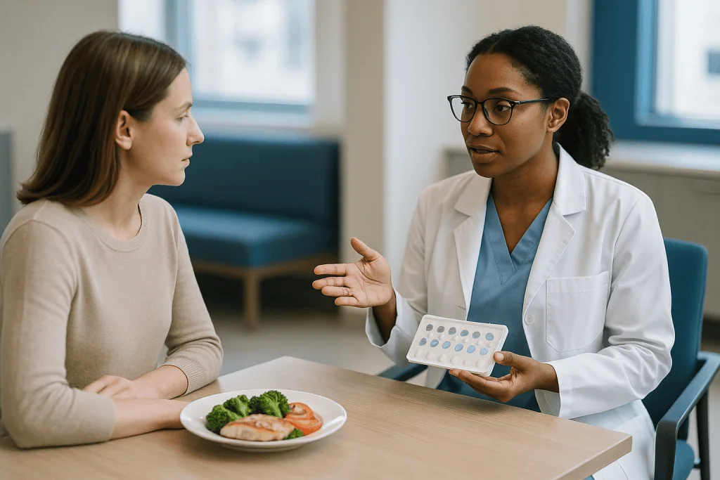 Doctor consulting patient about food sensitivity and medication: What does an IgG food test actually measure?
