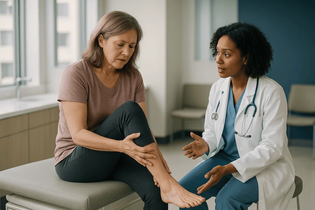 Doctor examining patient's knee and leg joint: What does joint hypermobility feel like from the inside?