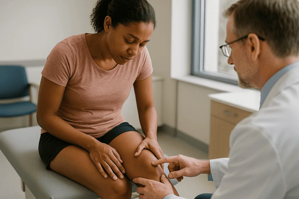 Doctor examining patient's knee during physical examination: What is IT band syndrome, and why "friction" is the wrong pictu