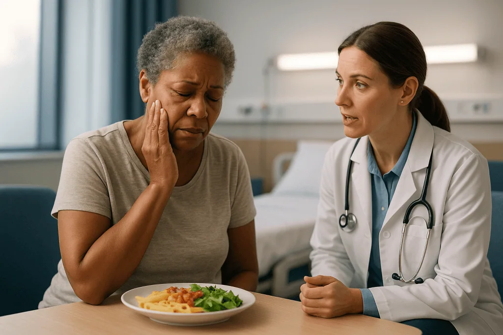 Doctor consulting patient about food and diet: What is it like living with trigeminal neuralgia before surgery?