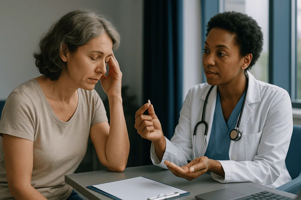 Doctor consulting with patient about symptoms or condition: What melatonin actually does in the body