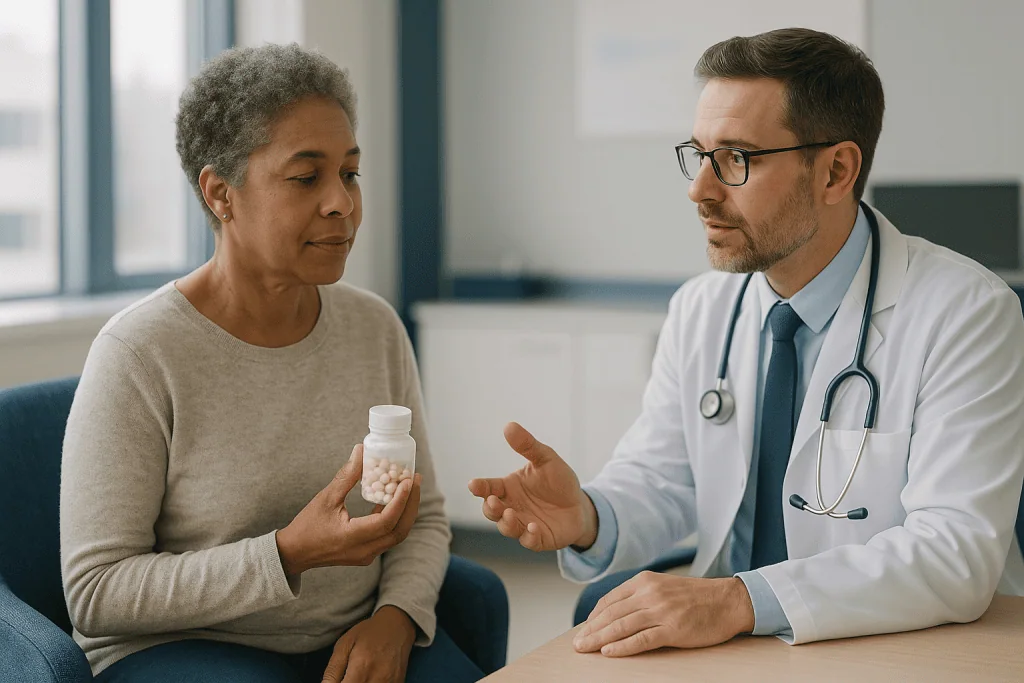 Doctor consulting with patient, holding medication bottle: What the evidence actually says: a grading guide