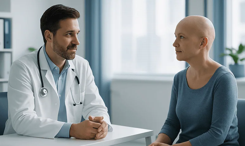 Doctor consulting with a patient in a medical office.