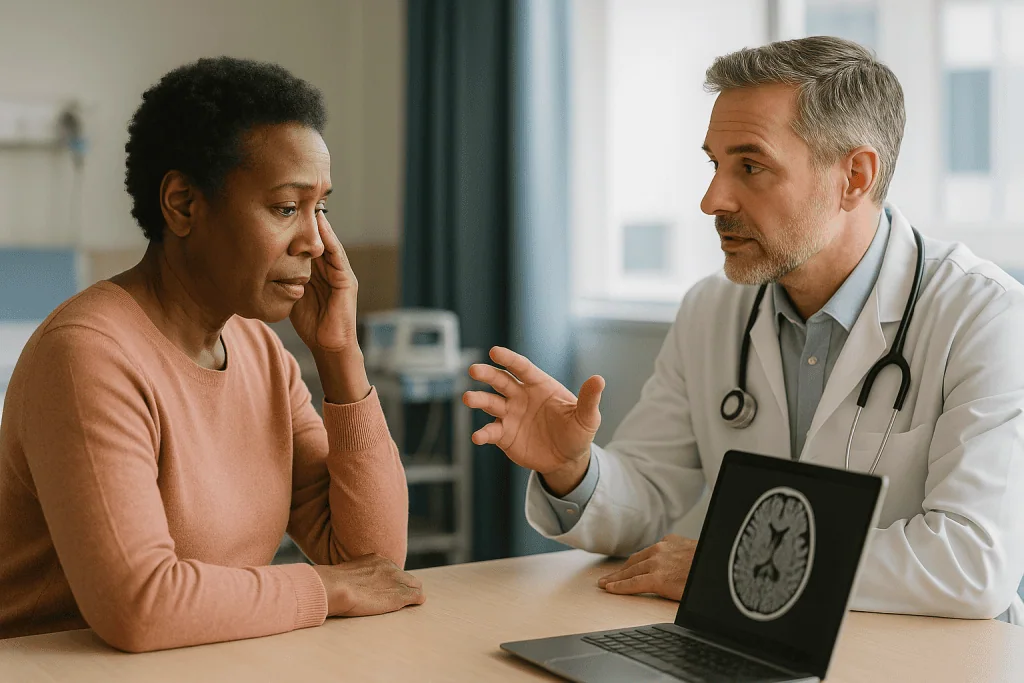 Doctor consulting with patient in office setting: Why a rigid skull turns pressure into the central question
