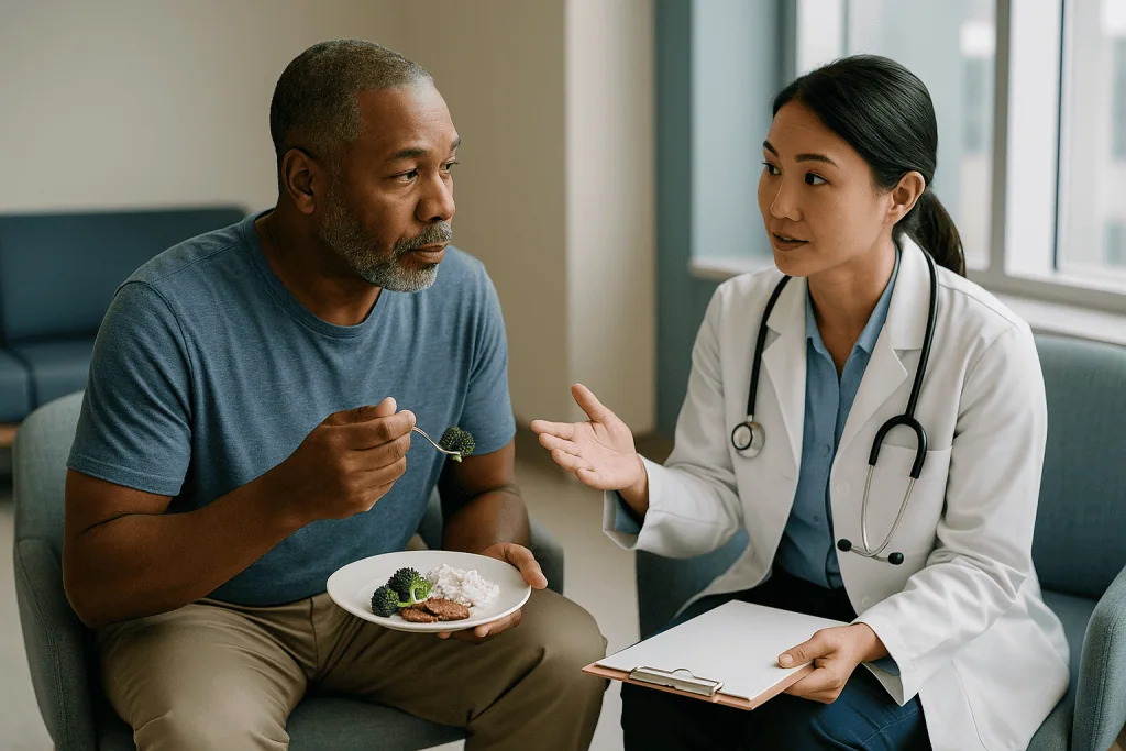 Doctor consulting patient about healthy nutrition and diet: Why absorption matters more than the number on the label