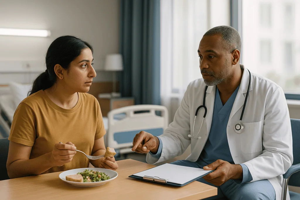 Doctor consulting patient about nutrition during meal: Why the automated platelet count alone can be wrong
