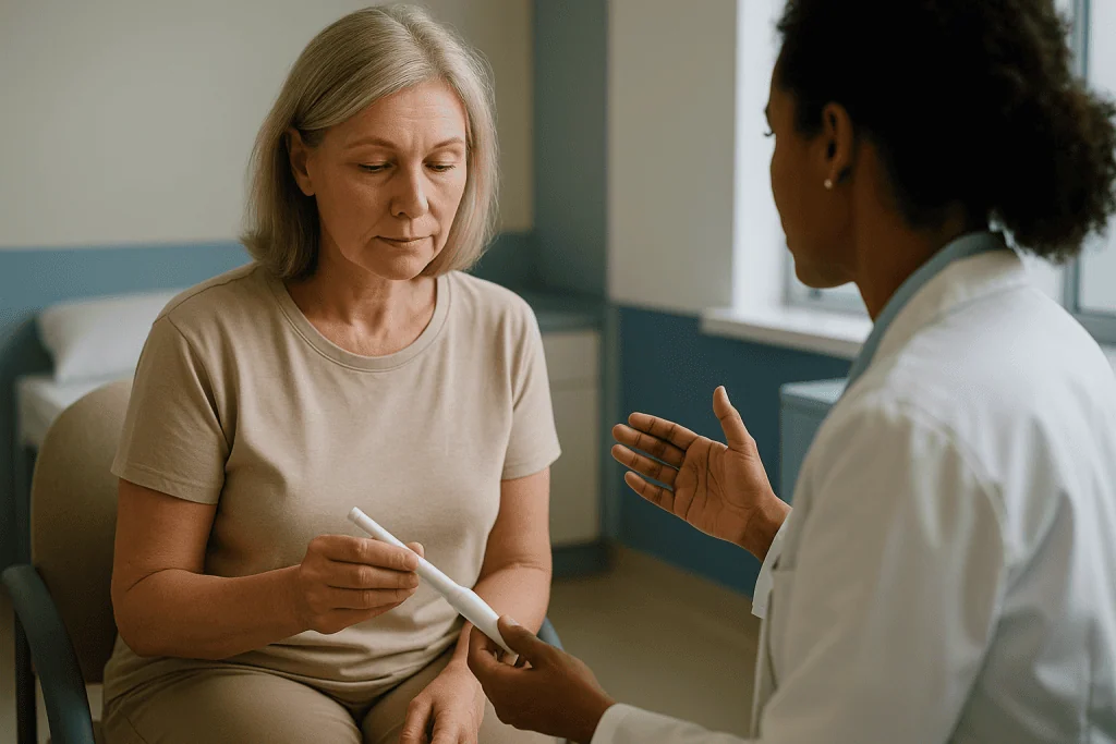 Healthcare provider consultation with adult woman patient: Why vaginal estrogen is not the same as HRT