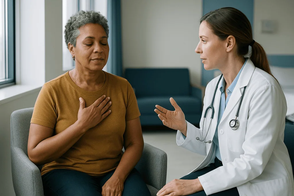 Doctor consulting patient about chest or breathing symptoms: Why vagus nerve exercises are trending now: what changed recent